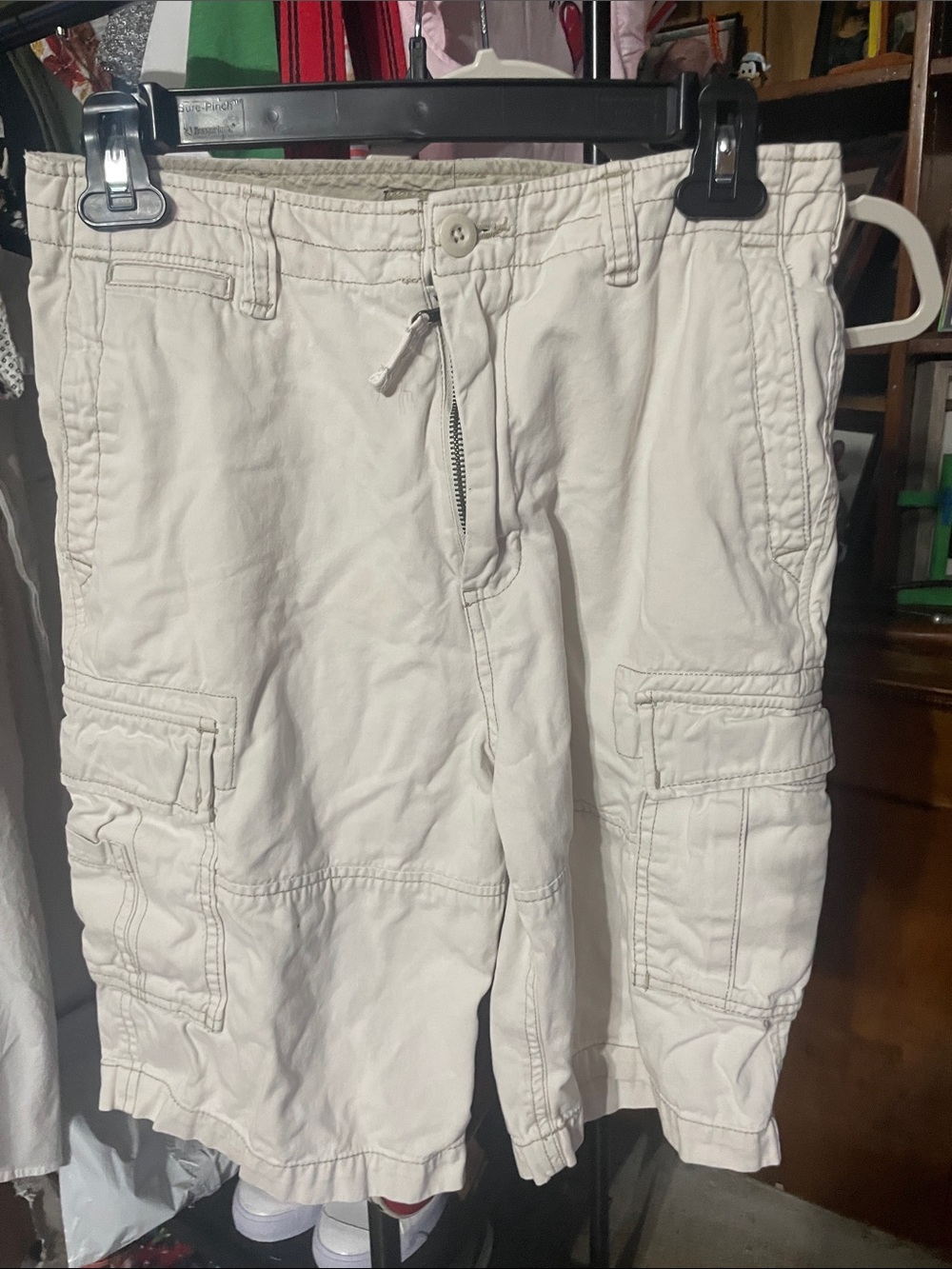 Kids Beige Cargo Shorts with Utility Pockets